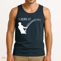 I Jerk It Funny Fishing Pole Tank Top thumb 3