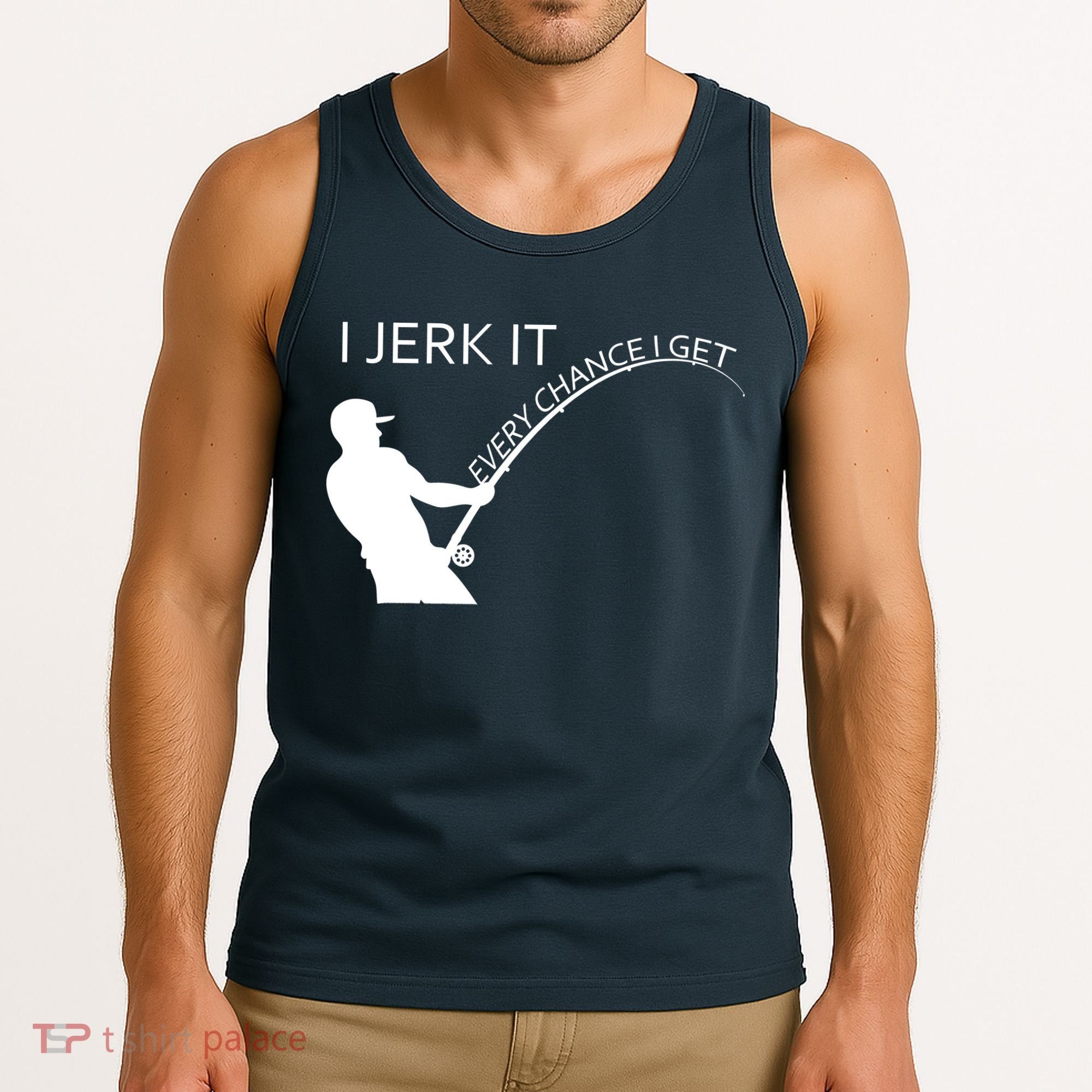 I Jerk It Funny Fishing Pole Tank Top