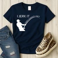 I Jerk It Funny Fishing Pole Women's T-Shirt thumb 3