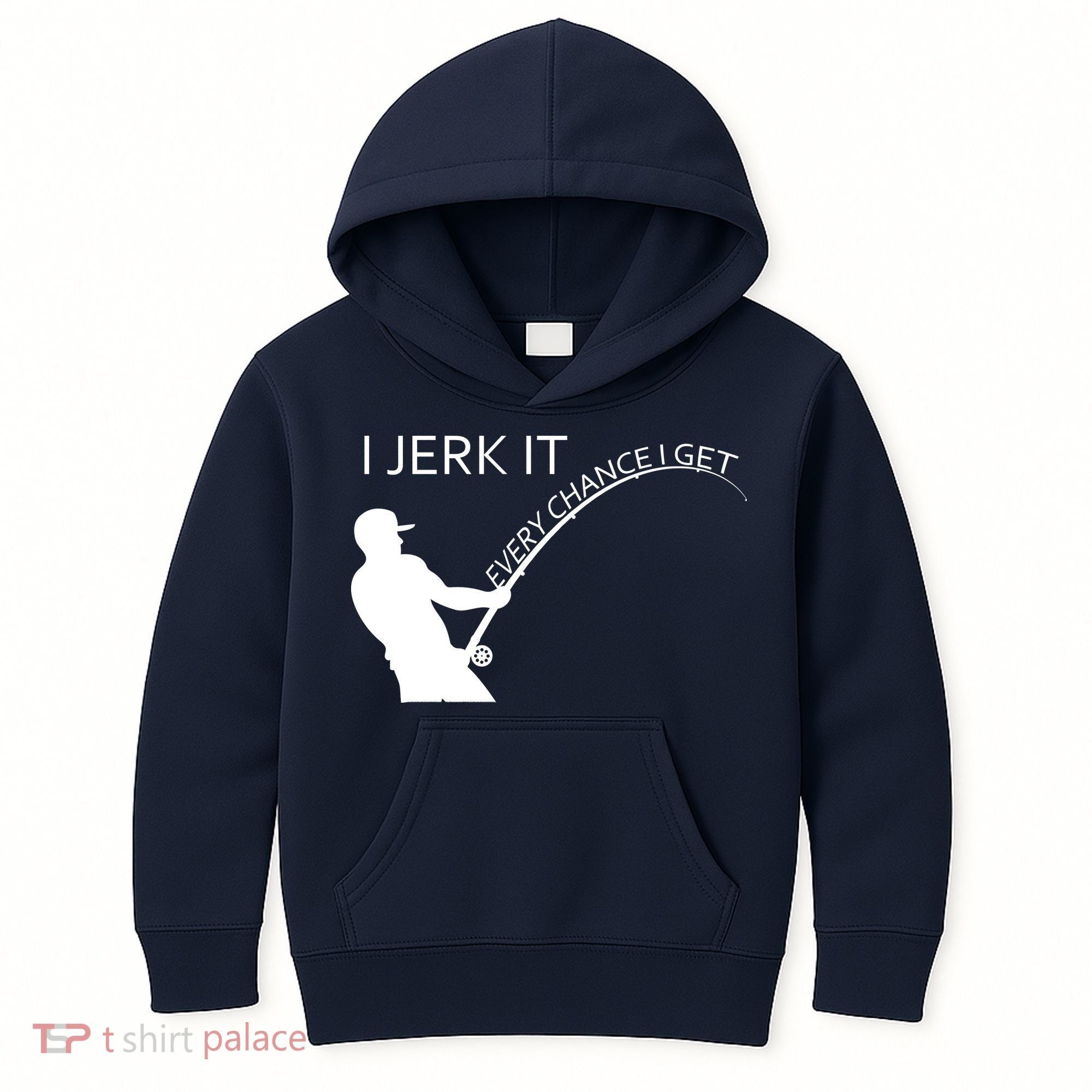 I Jerk It Funny Fishing Pole Kids Hoodie