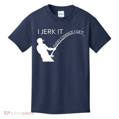 I Jerk It Funny Fishing Pole Kids T-Shirt