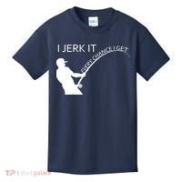 I Jerk It Funny Fishing Pole Kids T-Shirt thumb 0
