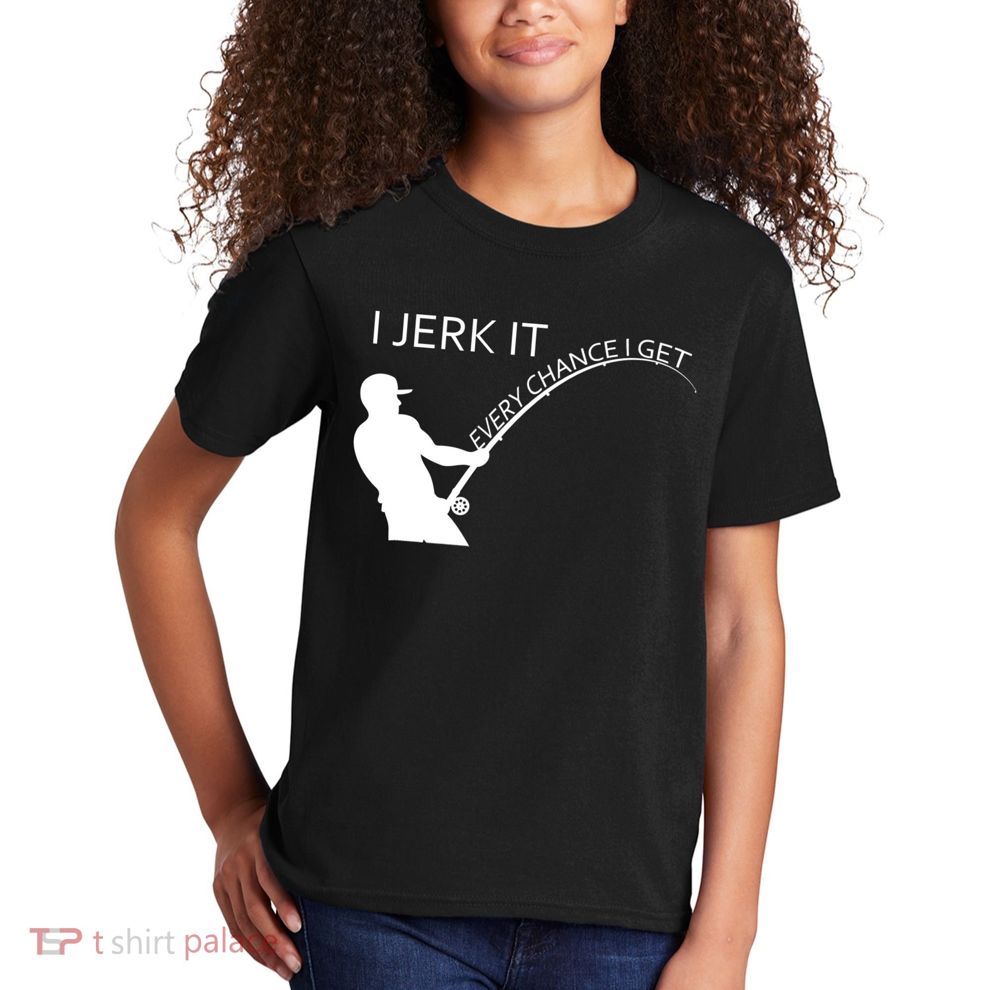 I Jerk It Funny Fishing Pole Kids T-Shirt