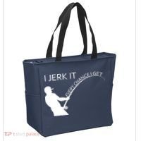 I Jerk It Funny Fishing Pole Tote Bag thumb 2