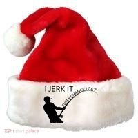 I Jerk It Funny Fishing Pole Santa Hat thumb 0