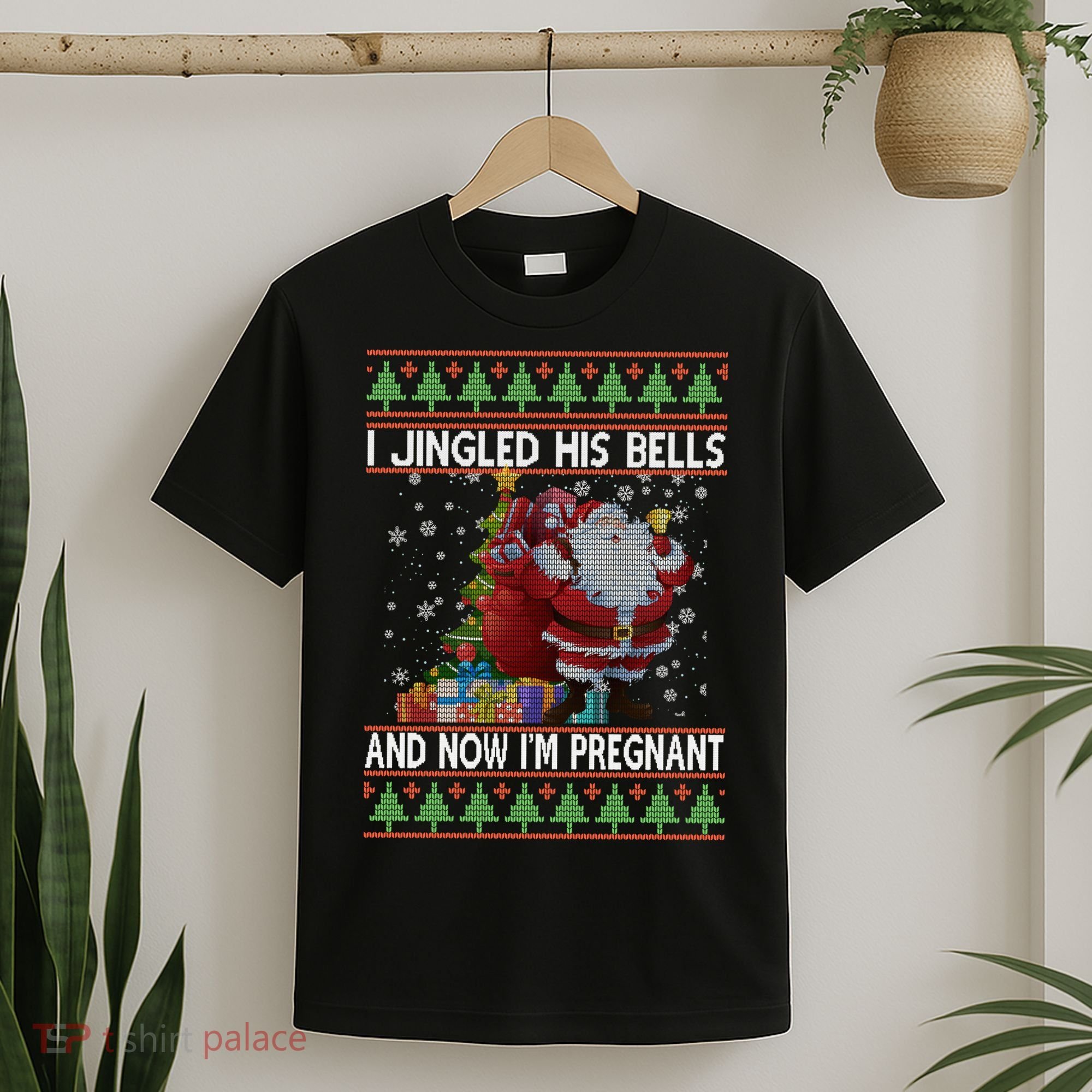 I Jingle His Bells Now I'm Pregnant Ugly Christmas T-Shirt