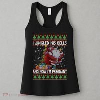 I Jingle His Bells Now I'm Pregnant Ugly Christmas Women's Tank Top thumb 3