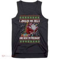 I Jingle His Bells Now I'm Pregnant Ugly Christmas Tank Top thumb 0