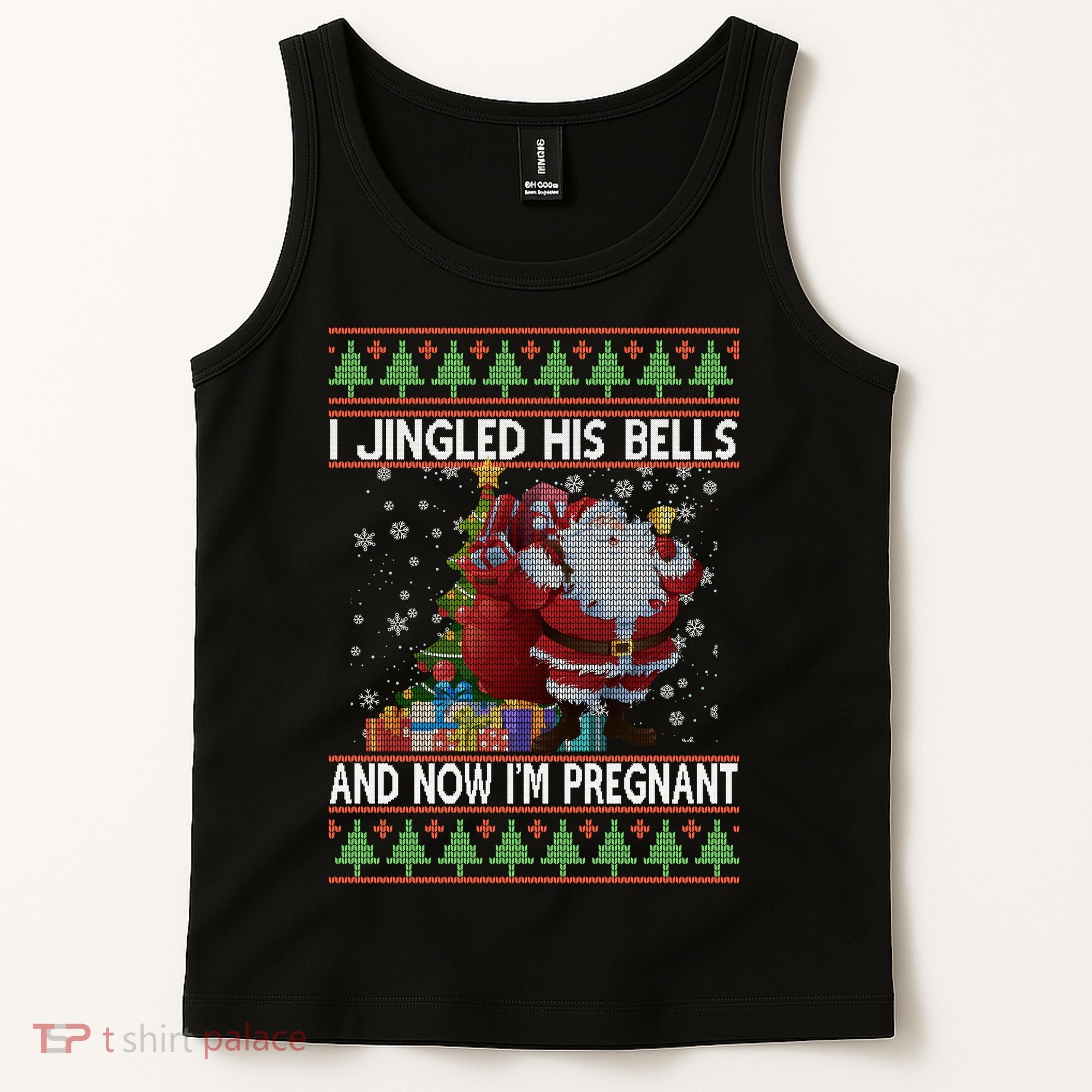 I Jingle His Bells Now I'm Pregnant Ugly Christmas Tank Top