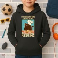 I Just Baked You Some Shut The Fucupcakes Cat Kids Hoodie thumb 2