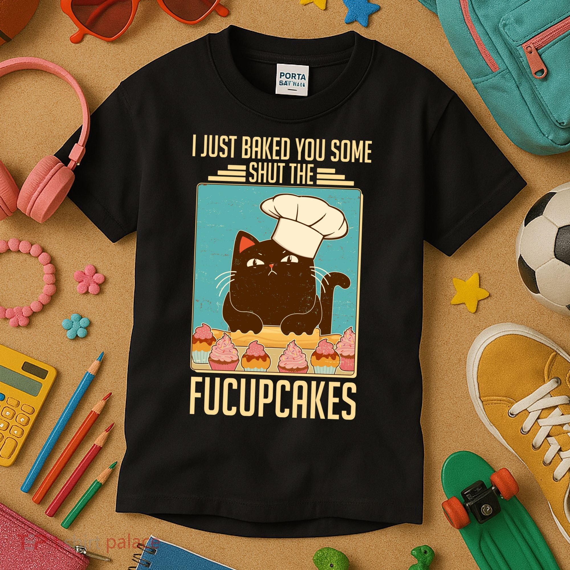 I Just Baked You Some Shut The Fucupcakes Cat Kids T-Shirt