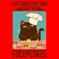 I Just Baked You Some Shut The Fucupcakes Cat Santa Hat thumb 1