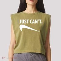 I Just Can't Funny Parody Garment-Dyed Women's Muscle Tee thumb 2
