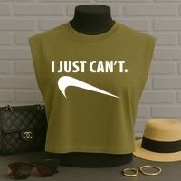 I Just Can't Funny Parody Garment-Dyed Women's Muscle Tee thumb 3