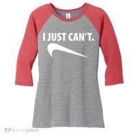 I Just Can't Funny Parody Women's Tri-Blend 3/4-Sleeve Raglan Shirt thumb 0