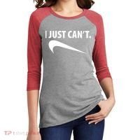 I Just Can't Funny Parody Women's Tri-Blend 3/4-Sleeve Raglan Shirt thumb 2