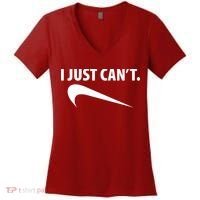 I Just Can't Funny Parody Women's V-Neck T-Shirt thumb 0