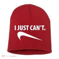 I Just Can't Funny Parody Short Acrylic Beanie thumb 0