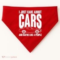 I Just Care About Cars and Maybe Like 4 People USA-Made Doggie Bandana thumb 0