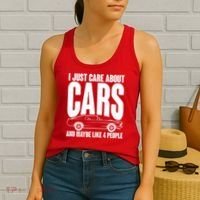 I Just Care About Cars and Maybe Like 4 People Women's Tank Top thumb 2
