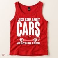 I Just Care About Cars and Maybe Like 4 People Tank Top thumb 2