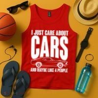 I Just Care About Cars and Maybe Like 4 People Tank Top thumb 4