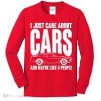 I Just Care About Cars and Maybe Like 4 People Kids Long Sleeve Shirt thumb 0