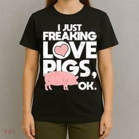 I Just Freaking Love Pigs OK T-Shirt thumb 4
