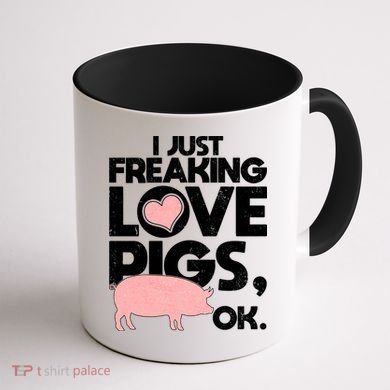 I Just Freaking Love Pigs OK Coffee Mug back
