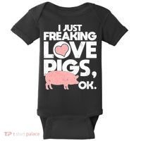 I Just Freaking Love Pigs OK Baby Bodysuit thumb 0