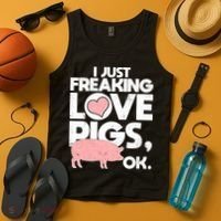 I Just Freaking Love Pigs OK Tank Top thumb 4