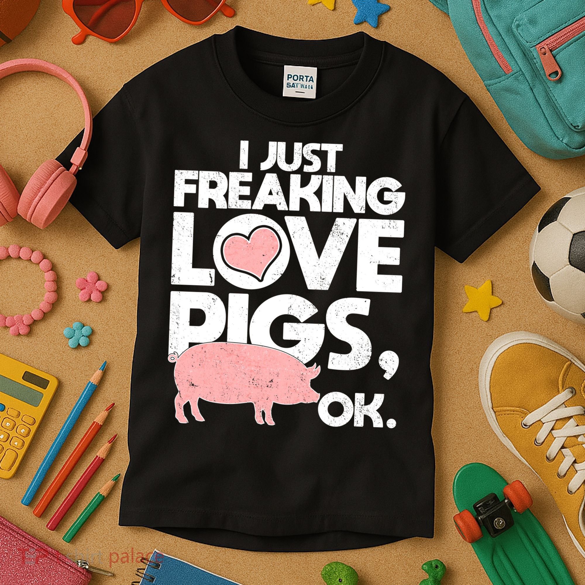 I Just Freaking Love Pigs OK Kids T-Shirt