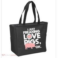 I Just Freaking Love Pigs OK Tote Bag thumb 2