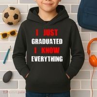 I Just Graduated I Know Everything Graduation Kids Hoodie thumb 2