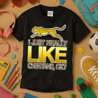 I Just Like Cheetahs Ok Kids T-Shirt thumb 3