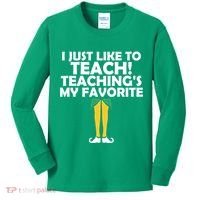 I Just like to Teach Teaching's My Favorite Elves Kids Long Sleeve Shirt thumb 0