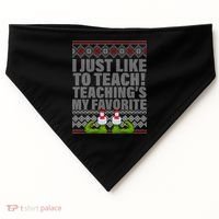 I Just Like To Teach Ugly Christmas Sweaters For Teachers USA-Made Doggie Bandana thumb 0