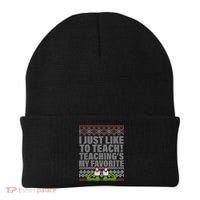 I Just Like To Teach Ugly Christmas Sweaters For Teachers Beanie thumb 0