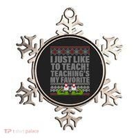 I Just Like To Teach Ugly Christmas Sweaters For Teachers Ornament thumb 0