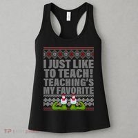 I Just Like To Teach Ugly Christmas Sweaters For Teachers Women's Tank Top thumb 3