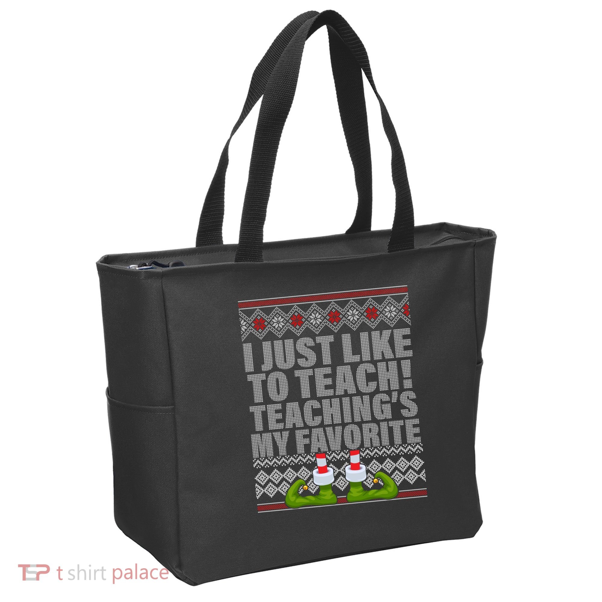 I Just Like To Teach Ugly Christmas Sweaters For Teachers Tote Bag