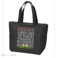 I Just Like To Teach Ugly Christmas Sweaters For Teachers Tote Bag thumb 3