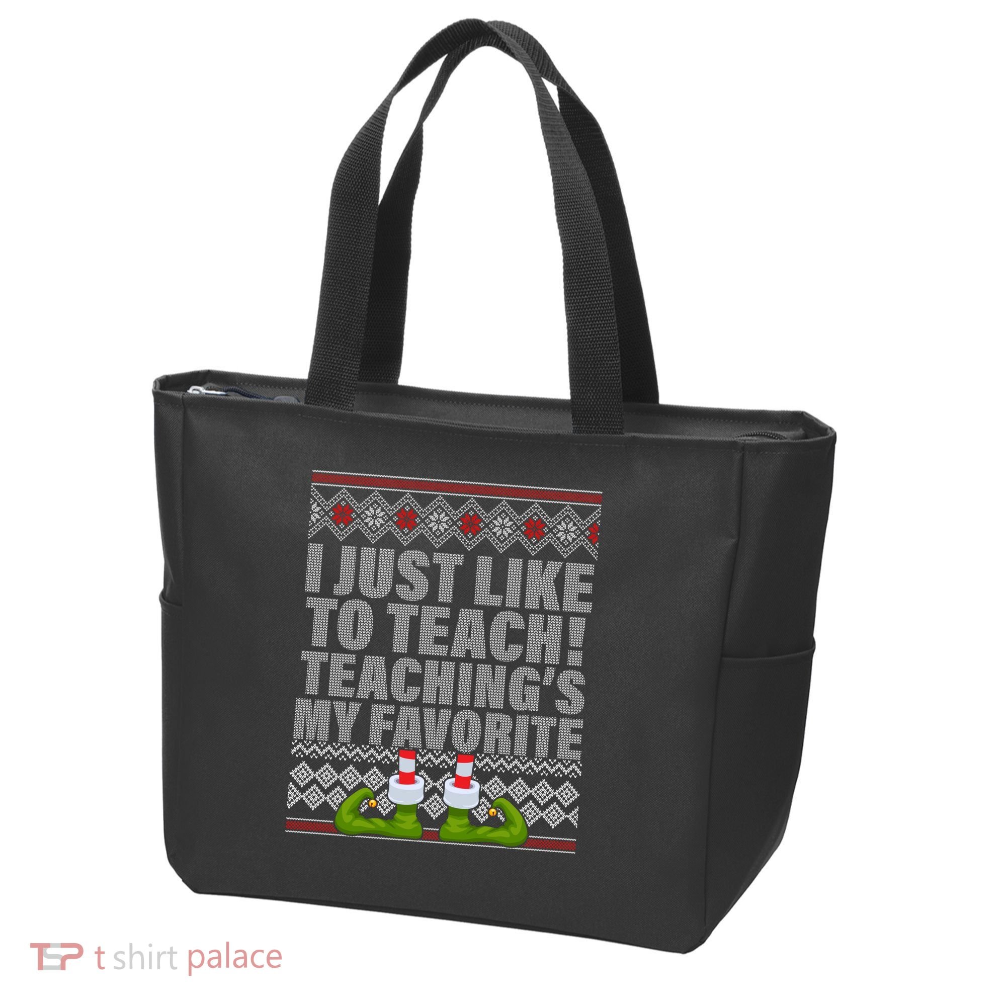 I Just Like To Teach Ugly Christmas Sweaters For Teachers Tote Bag