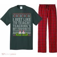 I Just Like To Teach Ugly Christmas Sweaters For Teachers Pajama Set thumb 0