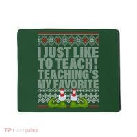 I Just Like To Teach Ugly Christmas Sweaters For Teachers Mousepad thumb 0