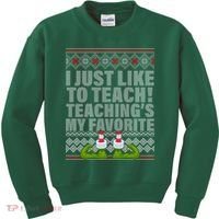 I Just Like To Teach Ugly Christmas Sweaters For Teachers Kids Sweatshirt thumb 0