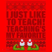 I Just Like To Teach Ugly Christmas Sweaters For Teachers Santa Hat thumb 1