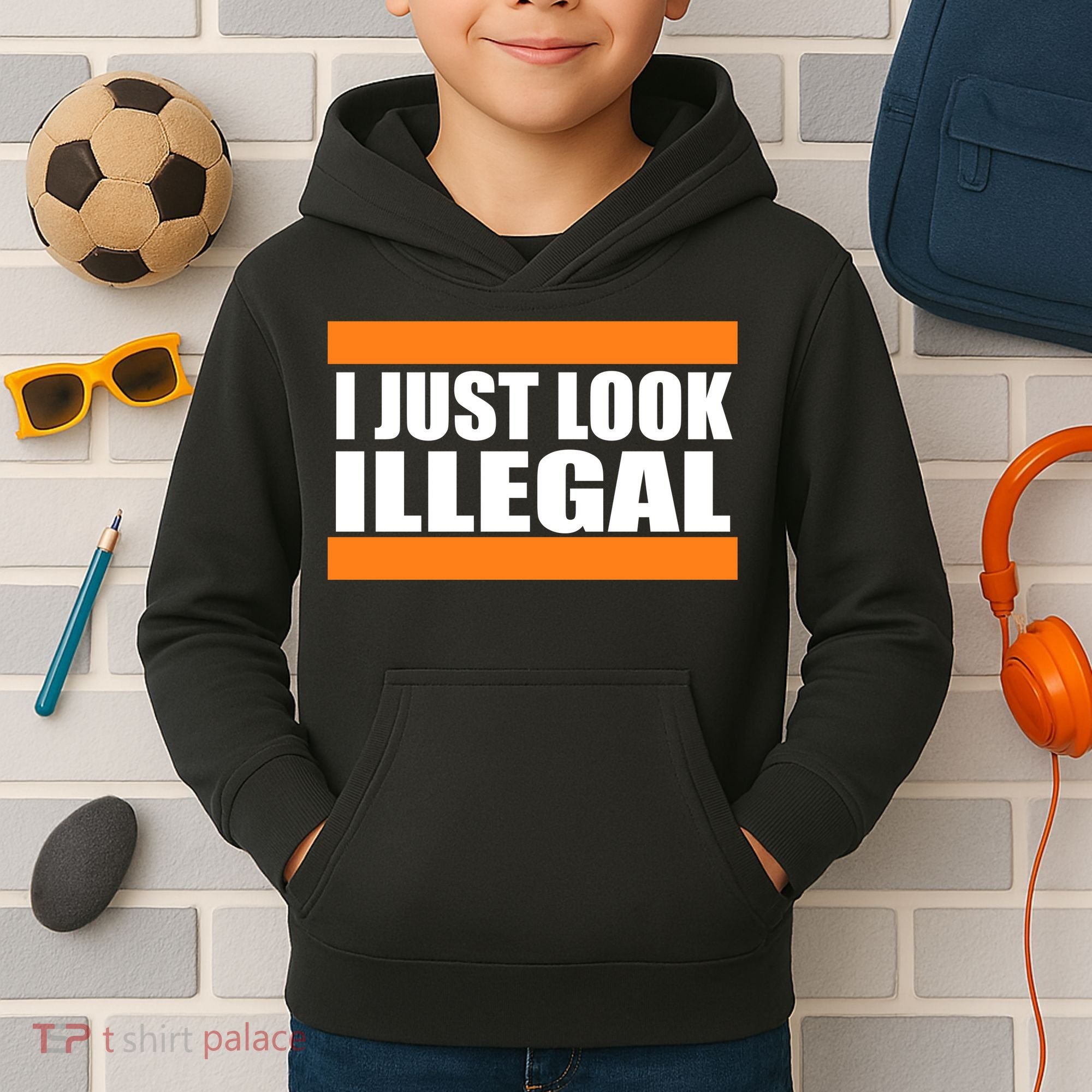 I Just Look Illegal Box Kids Hoodie