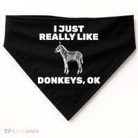 I Just Really Like Donkeys Ok USA-Made Doggie Bandana thumb 0