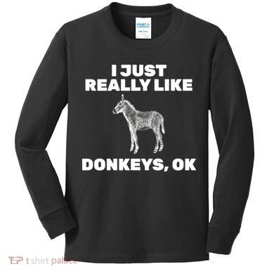 I Just Really Like Donkeys Ok Kids Long Sleeve Shirt